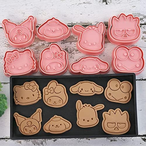 ROFOLO 8-Piece Mini Cartoon Cookie Cutters with 3D Raised Design