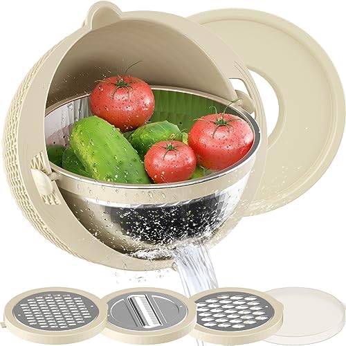 4-in-1 Colander with Bowl Set - Rotatable Strainers for Kitchen 1