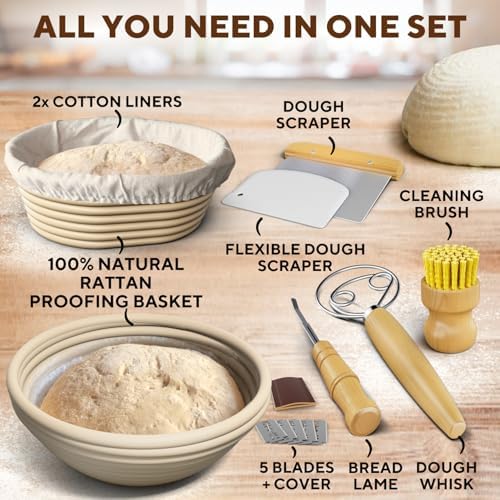 Elevate Your Baking with Benicci Complete Bread Proofing Basket Set
