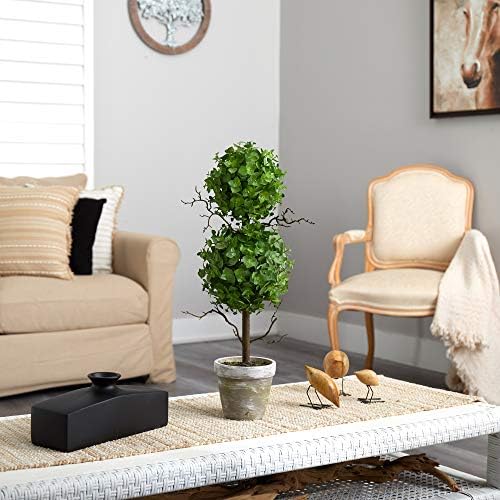 2ft Eucalyptus Double Ball Topiary Artificial Tree Nearly Natural