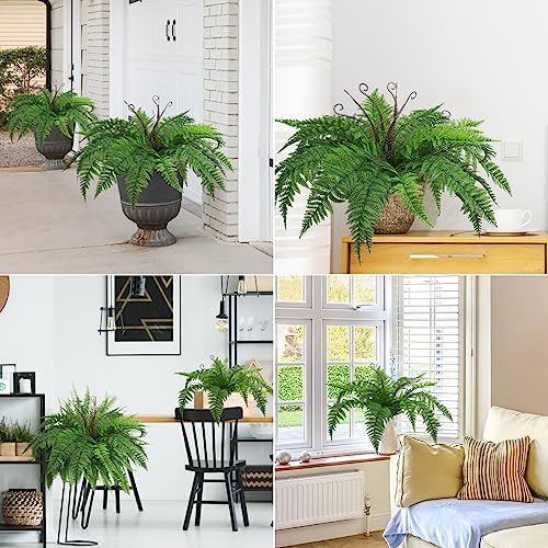 Vivid Fake Boston Fern Plants 2-Pack