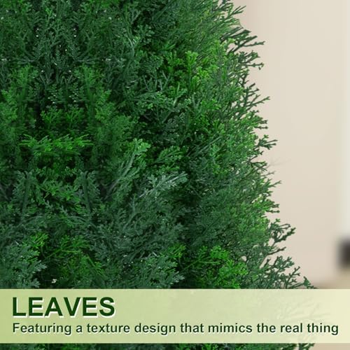 3FT Artificial Cedar Topiary Trees with Gray Planter Set of 2