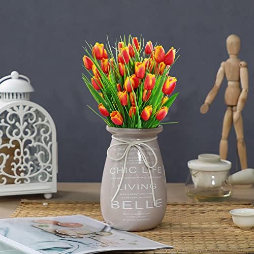 Realistic artificial outdoor tulips