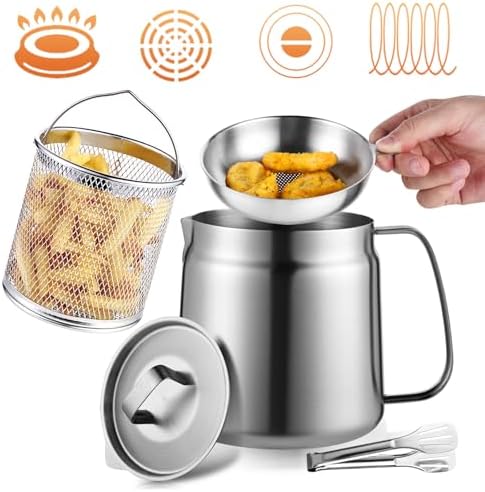 Stainless Steel Oil Strainer Pot for Cooking Camping