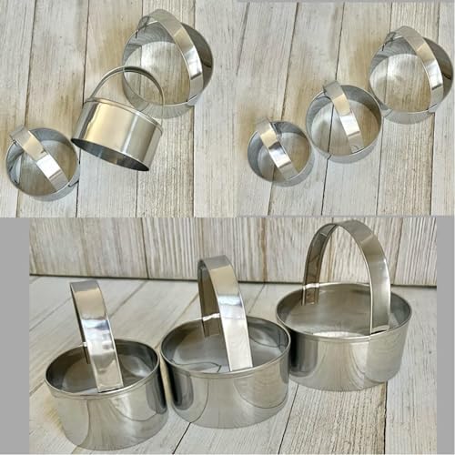 3-Piece Round Biscuit Cutter Set stainless steel with Handle