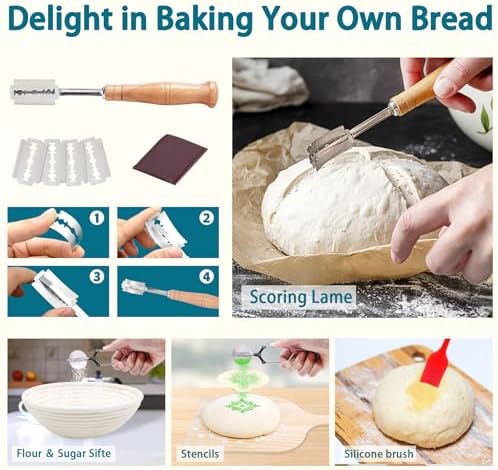 AliggbentSourdough Baking Kit with Banneton Proofing Baskets