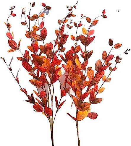 Artificial Fall Rustic Leaves Bush 32 Inch X9 Set of 2