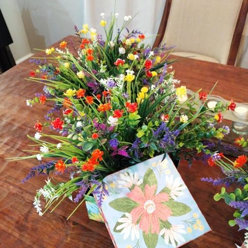 Vibrant 18-Bundle Artificial Flowers for Outdoor Use