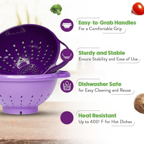 Crisp 2-Piece Mini Colander Set - Small Berries Strainer