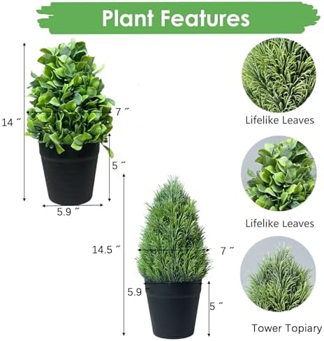 The Bloom Times Fake Potted Plant 2-Pack