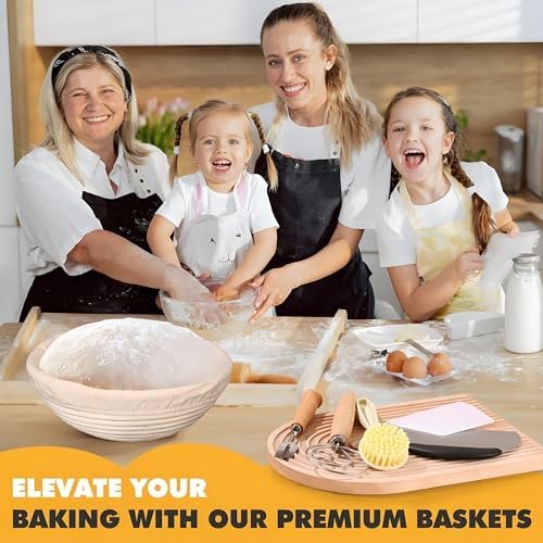 Sourdough Bread Proofing Basket with Liner - Premium Natural Rattan for Perfect Loaves