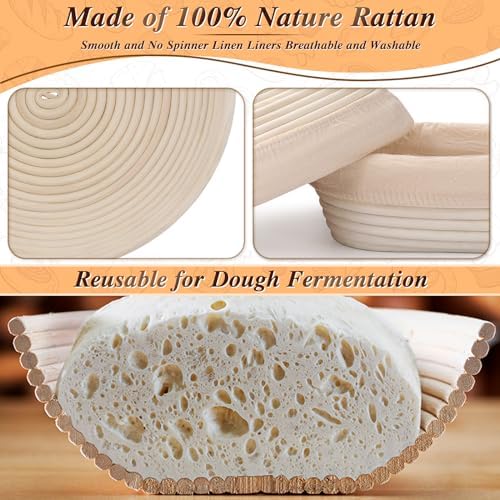 Banneton Basket Set 2 Sizes Perfect for Baking