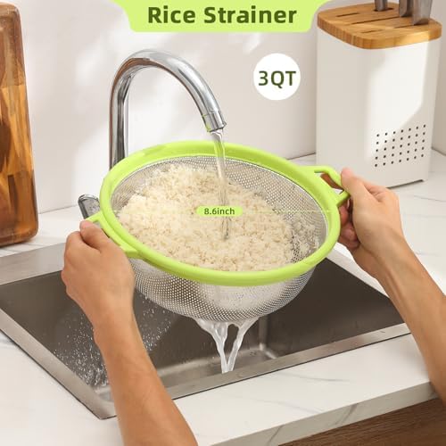 3QT Stainless Steel Colander Quick-Draining Dishwasher-Ready