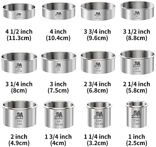 Round Cookie Cutter Set 12 Sizes