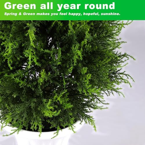 Perfect 2x Fake Cedar Topiary Bush for HomeGarden