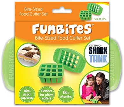 FUNBITES Food Cutter for Kids Green Squares
