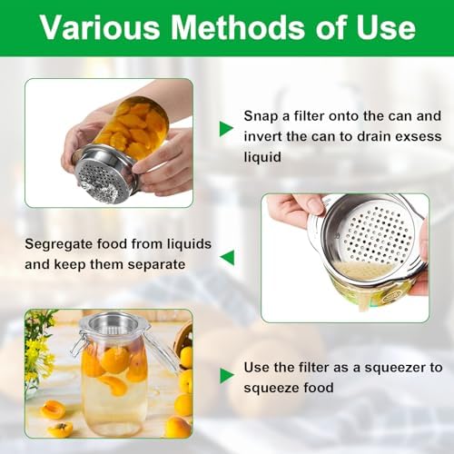 Classy 2-Piece Metal Tuna Can Strainer Stainless Steel for Home Kitchen
