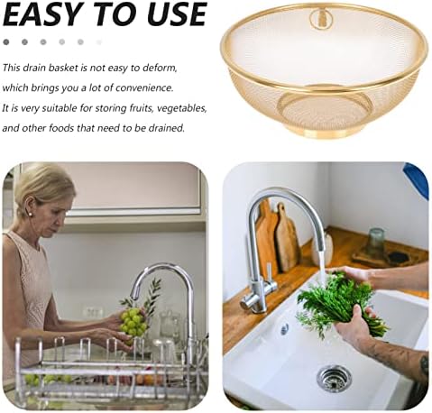 Stainless Steel Colander Food Strainer Golden79inch