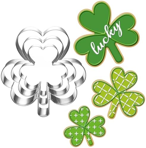 S Clover shamrock cookie cutter set St Pattys Day decor