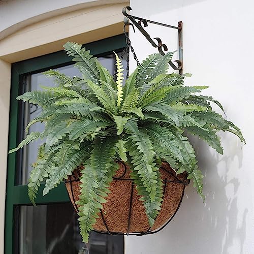 Faux Boston Ferns 2x artificial artificial plants set for home and garden