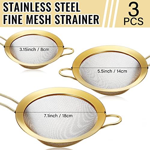 Norme Gold Colander Set with 3 Strainers 5 Quart Capacity