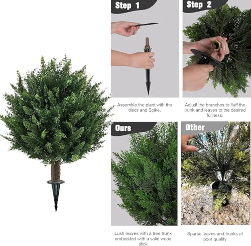 Vivid Realistic Faux Cedar Planter Filler Outdoor Use