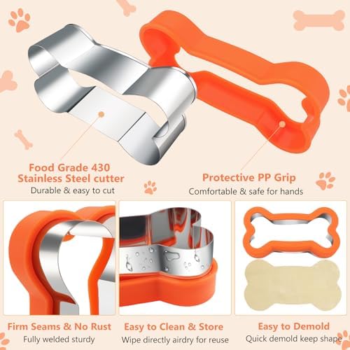 HiHITAOO Dog Cookie Cutters Set 3 Piece