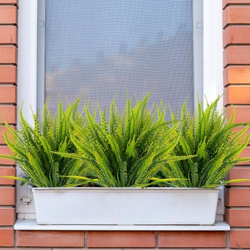 Faux Boston Fern Outdoor Greenery 12 Bundles with Flowers