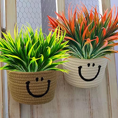 8 Pcs Fake Grass Outdoor Planters