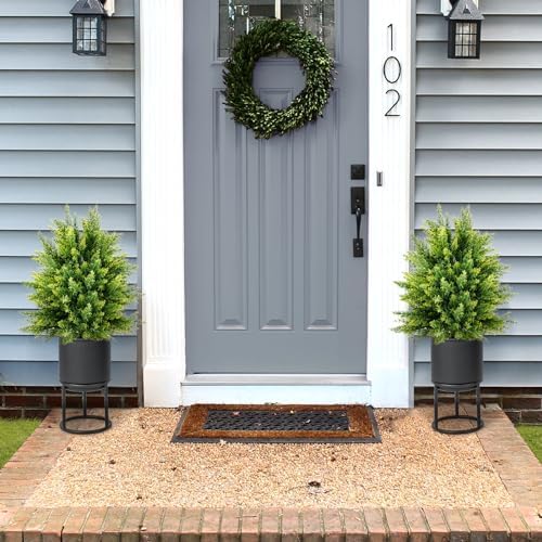 2-Piece Artificial Cedar Topiary Ball Tree 215
