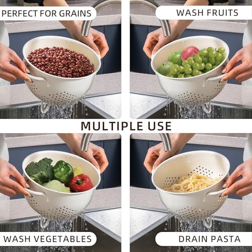 Strong Metal Colander with Double Handles for Efficient Cooking Kitchen Use