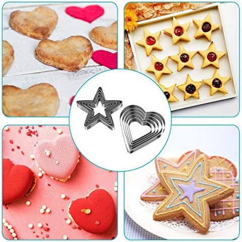 10-Piece Cookie Cutters Set stainless steel Heart Star