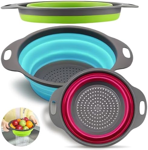Space-Saving Collapsible Strainer Colander Set