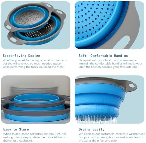 Collapsible Kitchen Colander Set for Pasta More