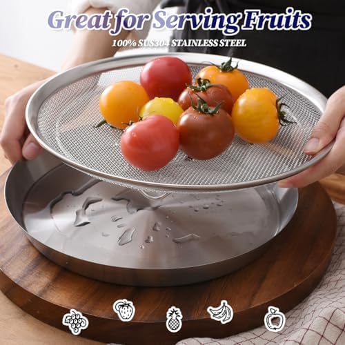 Stainless Steel Mesh Strainer Set with Drip Pan