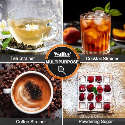 Mini Stainless Steel Strainer with Handle 2-Pack Tea Coffee More
