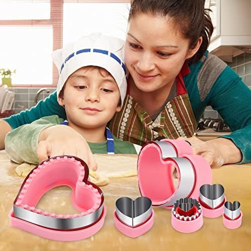 6-Piece Heart Cookie Cutter Set for Biscuits Cakes and More