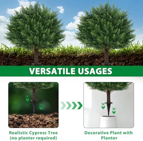 Grooo Realistic Artificial Cypress Topiary Set of 2