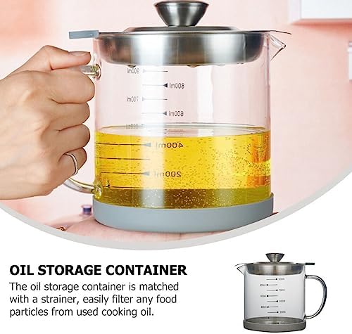 Kichvoe 1000ml Glass Bacon Grease Separator