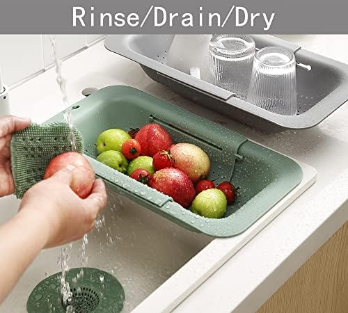 Adjustable Colander Easy Drain and Dry 145-195-inch Collapsible