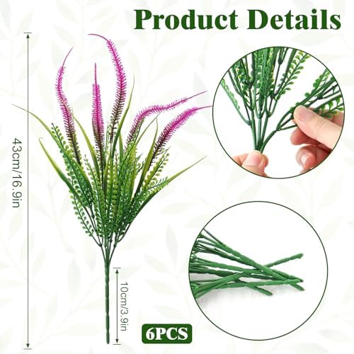 Stunning Faux Greenery 6 Bundles for Home Garden