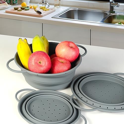Multi-functional Silicone Colander Set with BPA-Free Collapsible Bowls