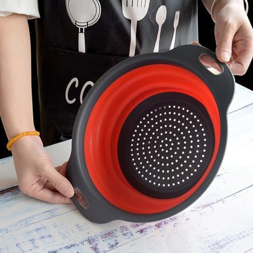 Fast-Draining Silicone Collapsible Colander Set