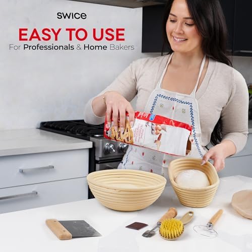 Swice Bread Proofing Basket Set with Precision Tools for Bakers