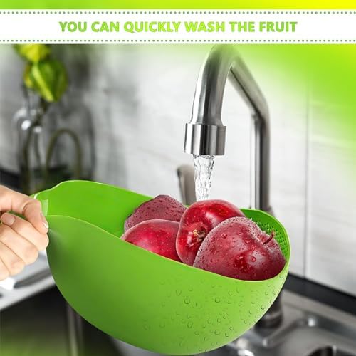 Rice Cleaning Strainer Bowl with Handle