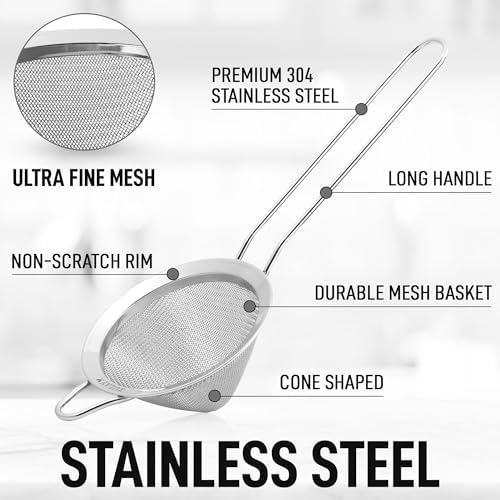 Zulay Kitchen 304 Stainless Steel Colander for Perfect Sifting Straining