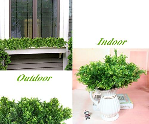 4 x Realistic Plastic Shrubs for Home Garden