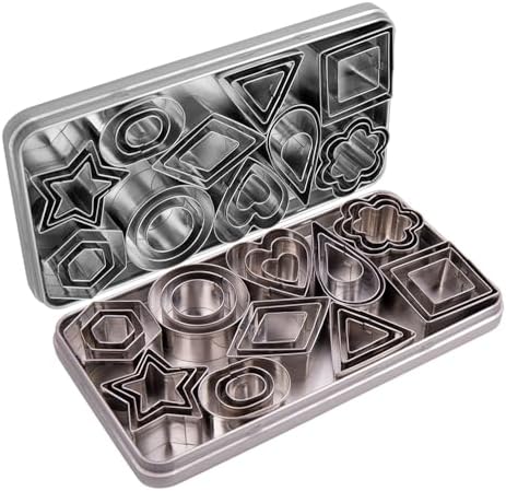 YXCLIFE 30Pcs Mini Cookie Cutters Set Stainless Steel