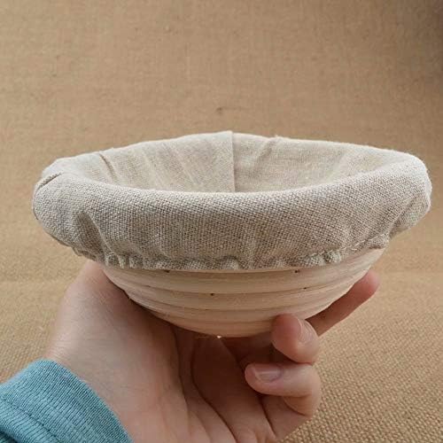 6-Piece 5 Round Banneton Proofing Basket Set with Linen Liner