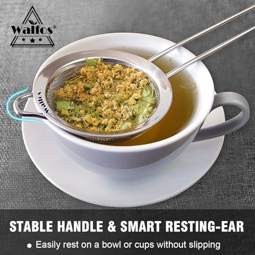 Mini Stainless Steel Strainer with Handle 2-Pack Tea Coffee More